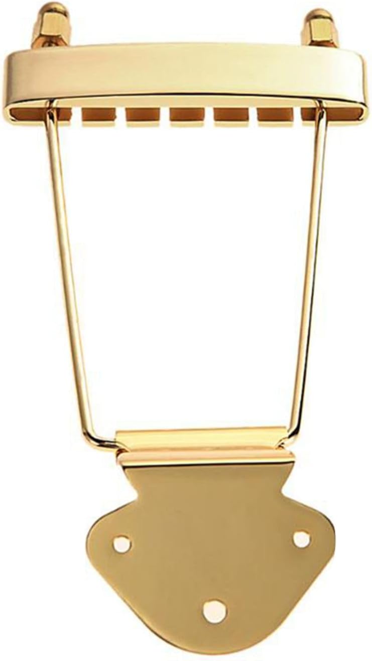 Wal front 6 String Guitar Trapeze Tailpiece Bridge Replacement Parts Metal Adjustable Bridge Tailpiece for Jazz Guitar Bass Guitar Tailpiece Bridge Replacement Parts (Gold) - Image 1